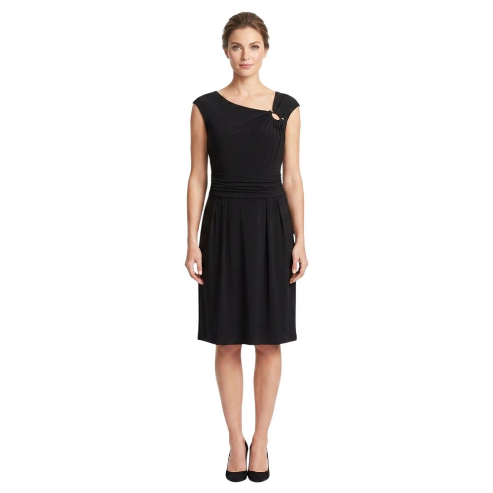 Worthington Elegant Black Midi Dress Chic Style Size 16W